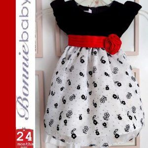 🎁5/$25  Bonnie Holiday dress, 24 months, Velvet and ties.
